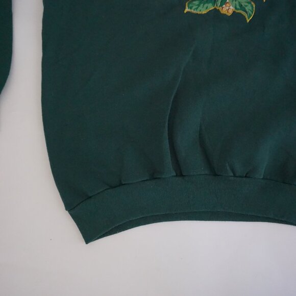 Vintage Sunbelt Green Poinsettia Pinecone Holiday Floral Sweatshirt Christmas XL - Picture 5 of 9